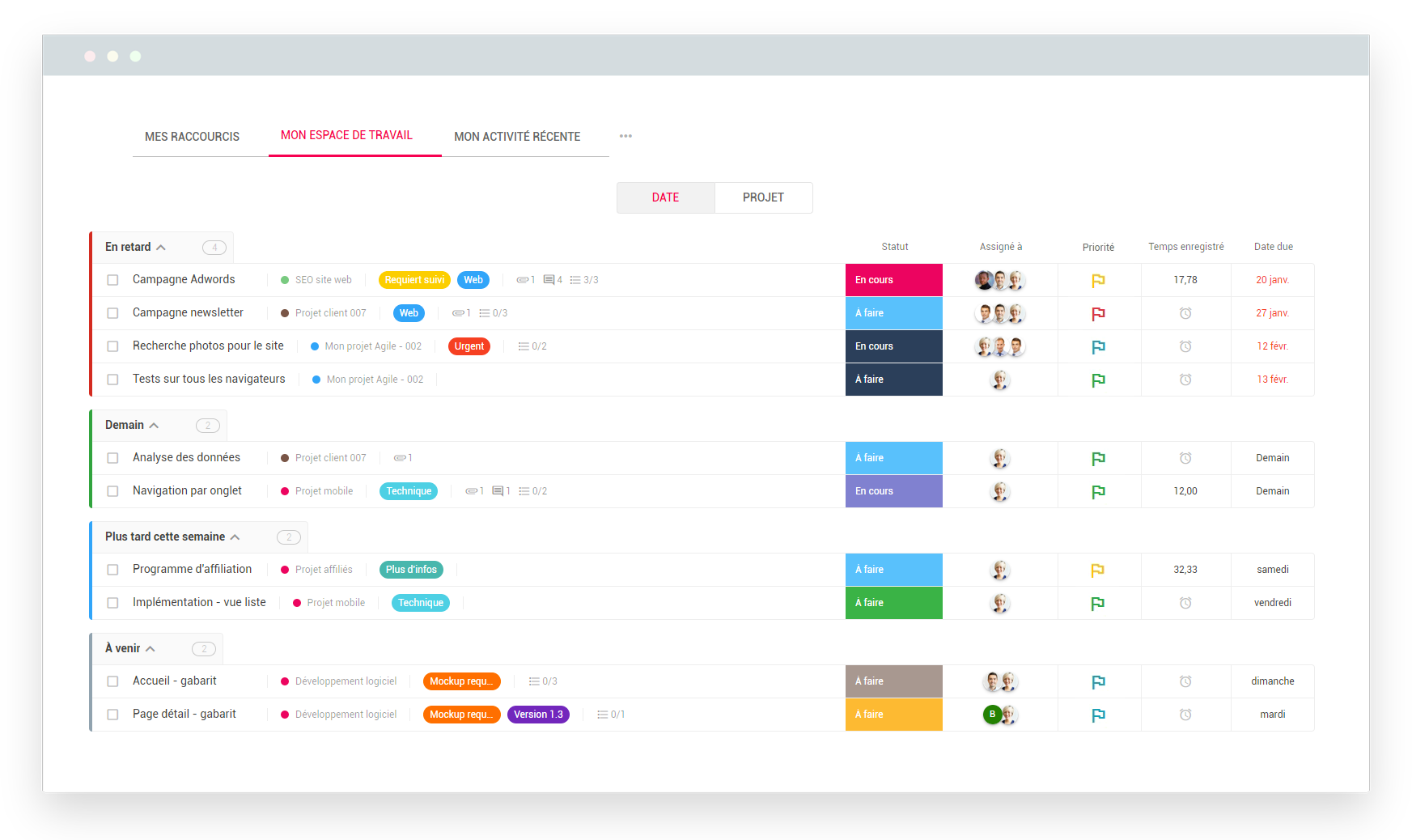 Gestion de tâches | Nutcache